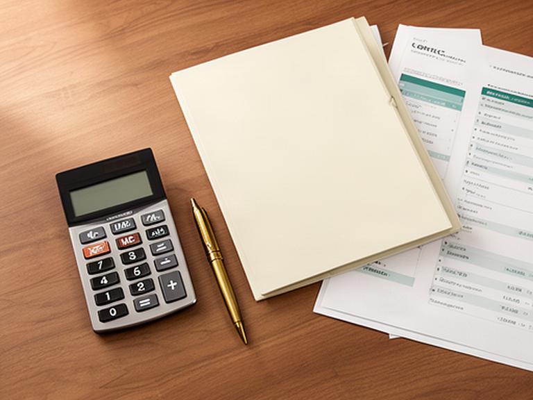 Calculadora, contrato y presupuesto sobre la mesa de un despacho jurídico