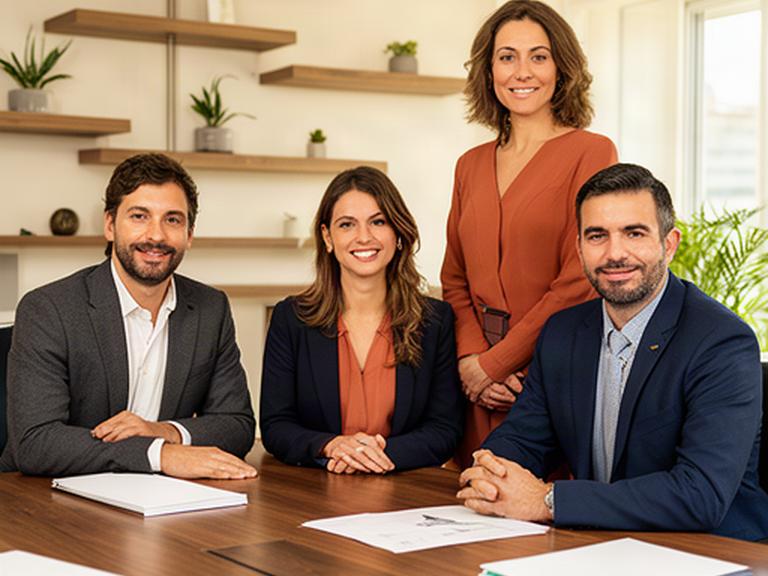 Equipo de abogados reunido en una sala del despacho en Cantabria
